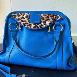 Marc Jacobs Electric Blue Handbag with Animal Print